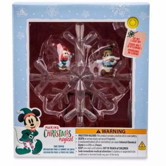 Disney Parks Chip 'n Dale Light-Up Christmas Tree Topper (NEW IN BOX) - Picture 2 of 5